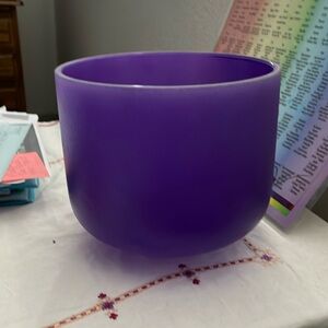 8 Inch Purple B Note 432hz Crown Chakra Crystal Singing Bowl like new